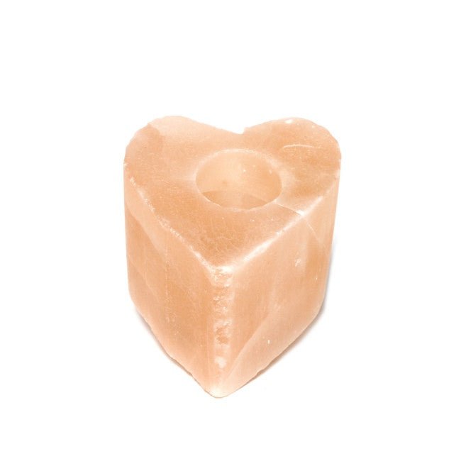 Himalayan Salt Candle Holder Heart Shape - Black Tai Salt Co.