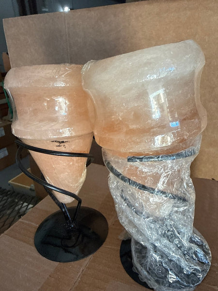 2 Salt Candle/Stands D9 NO DAMAGE - Black Tai Salt Co.