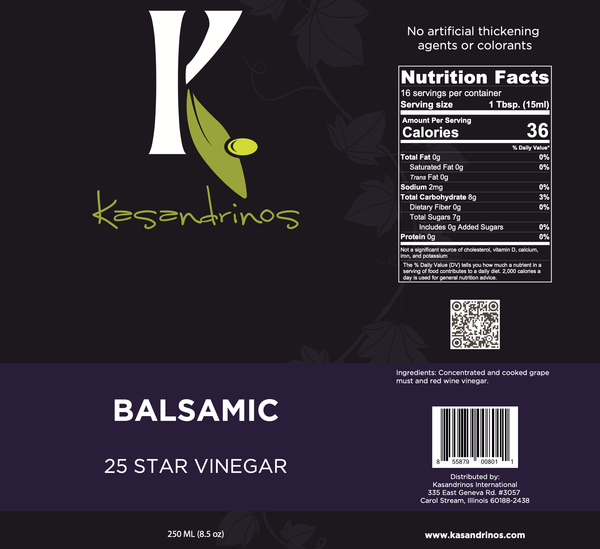 25 Star Balsamic Vinegar - 250ml - Black Tai Salt Co.
