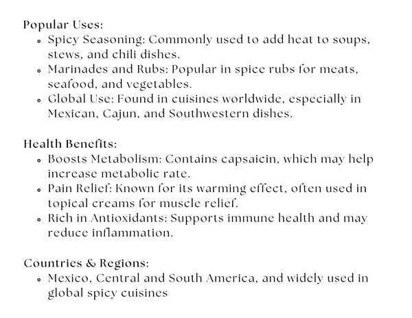 Cayenne Pepper - Glass Jar - Black Tai Salt Co.