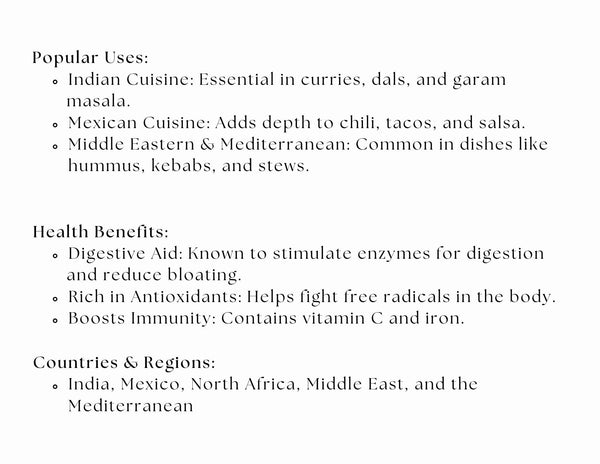 Cumin Powder - Black Tai Salt Co.