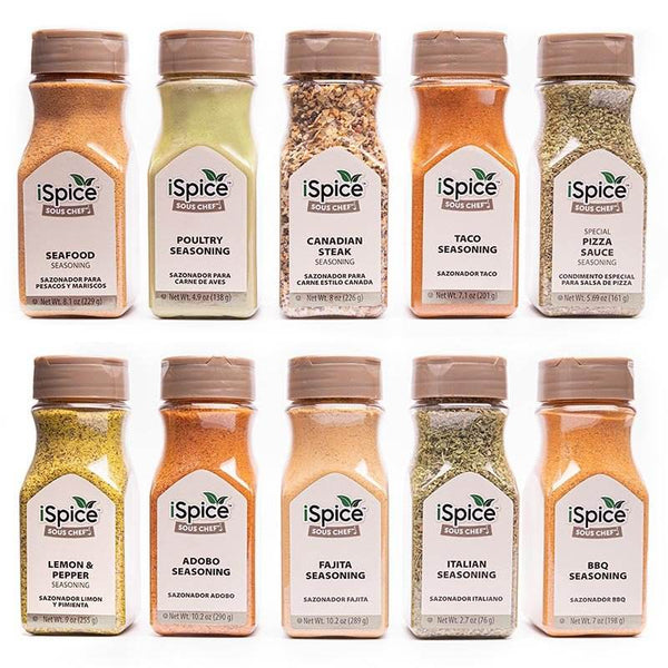 iSpice | 10 Pack of Seasonings | Mix and Match | Mixed Spices & Seasonings Gift Set | Kosher - Black Tai Salt Co.