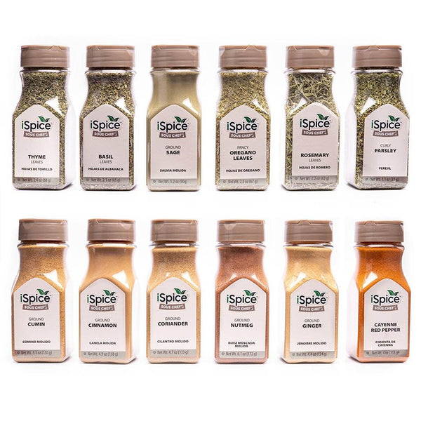 iSpice | 12 pack of Spice and Herbs | Chef Corps | Mixed Spices & Seasonings Gift Set | Kosher - Black Tai Salt Co.
