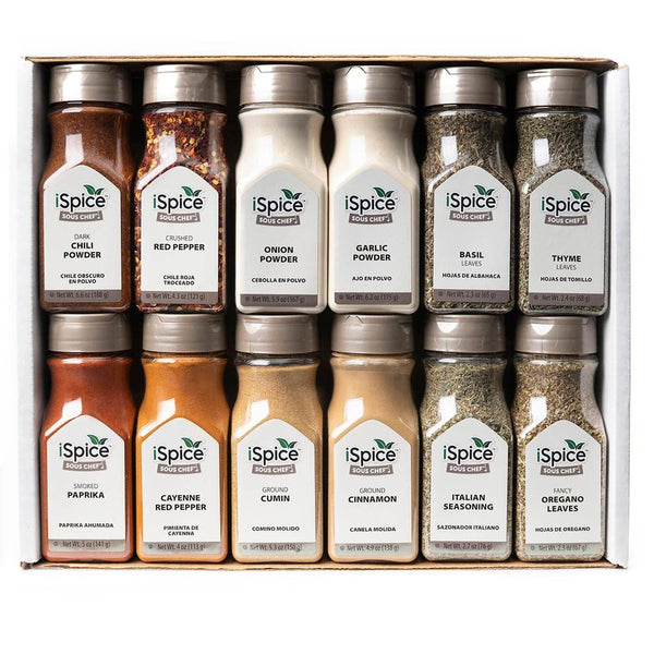 iSpice | 12 Pack of Spice and Herbs | Chef Naturelle | Mixed Spices & Seasonings Gift Set | Kosher - Black Tai Salt Co.
