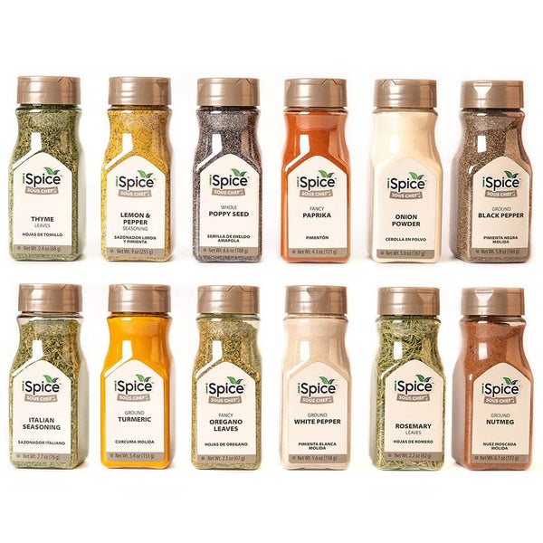 iSpice | 12 Pack of Spice and Herbs | Golden Taste | Mixed Spices & Seasonings Gift Set | Kosher - Black Tai Salt Co.
