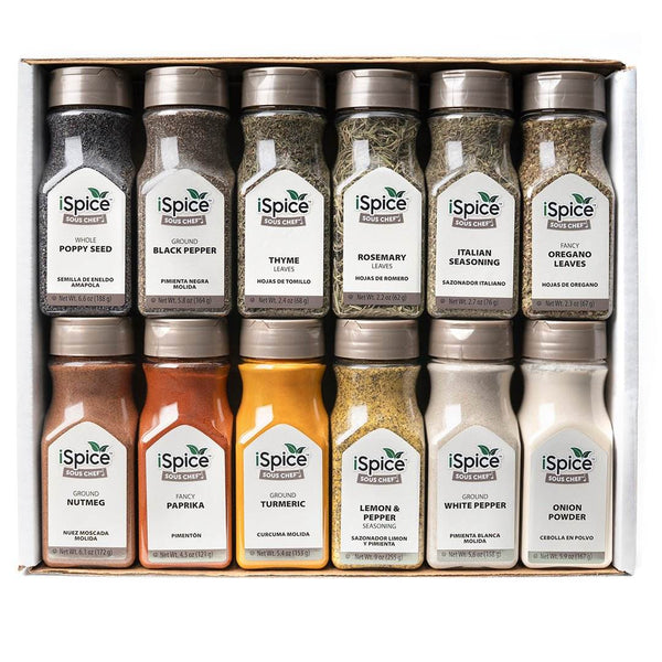 iSpice | 12 Pack of Spice and Herbs | Golden Taste | Mixed Spices & Seasonings Gift Set | Kosher - Black Tai Salt Co.