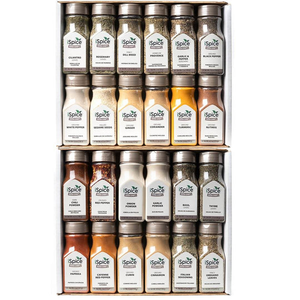 iSpice | 24 Pack of Spice and Herbs | Fiona | Mixed Spices & Seasonings Gift Set | Kosher - Black Tai Salt Co.
