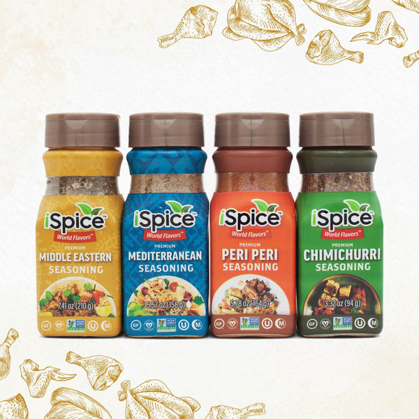 iSpice | 4 Pack of Ethnic Seasoning | Chicken Fit | Mixed Spice & Seasoning Gift Set | Halal | Kosher - Black Tai Salt Co.