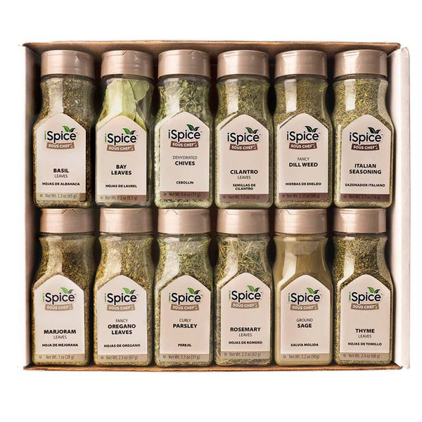 iSpice | 48 Pack of Spice and Herbs | Total Kitchen | Mixed Spices & Seasonings Gift Set | Kosher - Black Tai Salt Co.