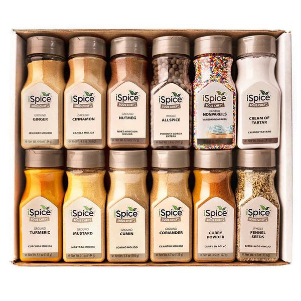 iSpice | 48 Pack of Spice and Herbs | Total Kitchen | Mixed Spices & Seasonings Gift Set | Kosher - Black Tai Salt Co.