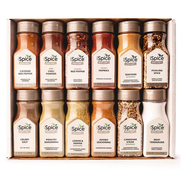 iSpice | 48 Pack of Spice and Herbs | Total Kitchen | Mixed Spices & Seasonings Gift Set | Kosher - Black Tai Salt Co.