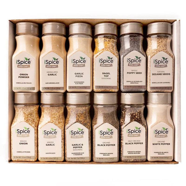 iSpice | 48 Pack of Spice and Herbs | Total Kitchen | Mixed Spices & Seasonings Gift Set | Kosher - Black Tai Salt Co.