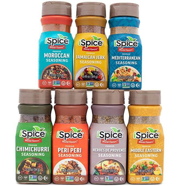 iSpice | 7 Pack of Ethnic Seasoning | Chicken Botanic | Mixed Spice & Seasoning Gift Set | Halal | Kosher - Black Tai Salt Co.