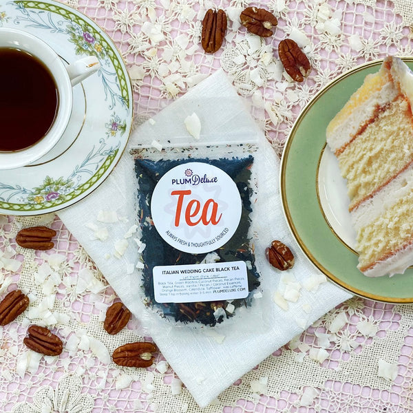 Italian Wedding Cake Blend Dessert Tea (Caramel - Coconut - Pecan) - Black Tai Salt Co.