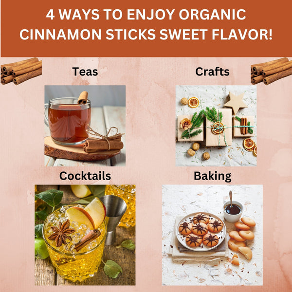 Organic Cassia Cinnamon Sticks – Bold & Spicy Whole Cinnamon, USDA Certified - Black Tai Salt Co.
