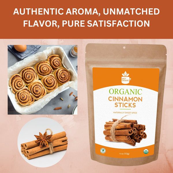 Organic Cassia Cinnamon Sticks – Bold & Spicy Whole Cinnamon, USDA Certified - Black Tai Salt Co.
