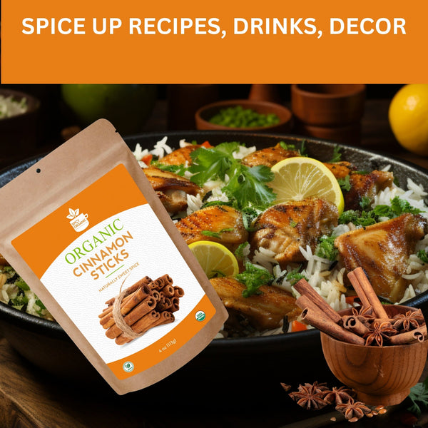 Organic Cassia Cinnamon Sticks – Bold & Spicy Whole Cinnamon, USDA Certified - Black Tai Salt Co.