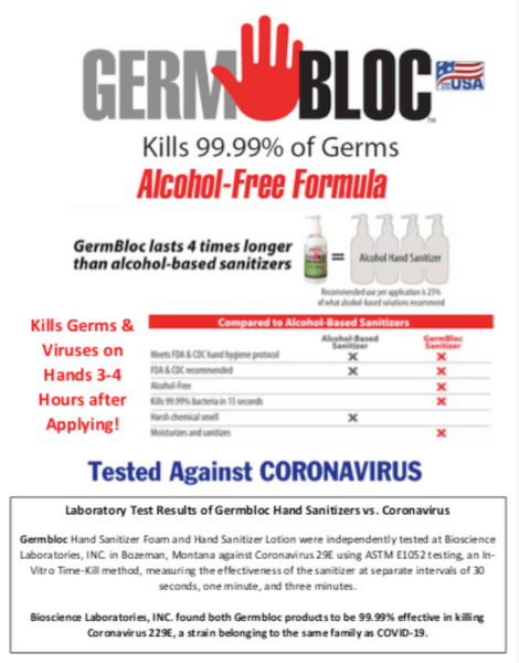 Hand Sanitizer- 8oz GermBloc WHOLESALE 3240 bottles - Black Tai Salt Co.