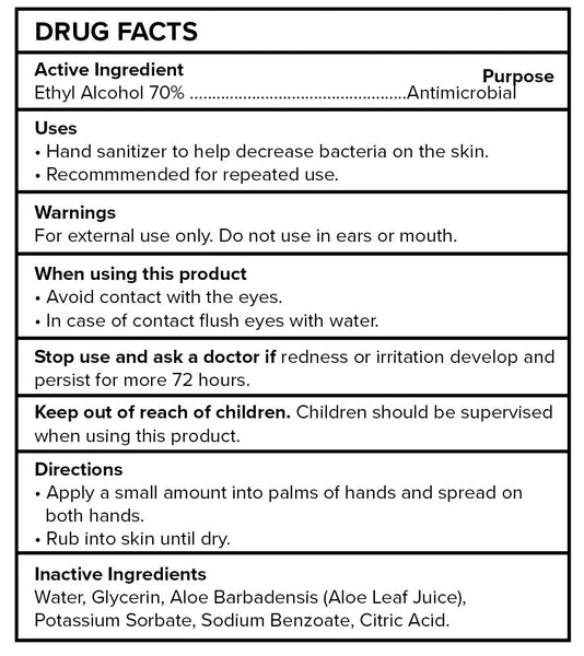 Hand Sanitizer- 8oz with Aloe WHOLSALE 3240 Bottles - Black Tai Salt Co.