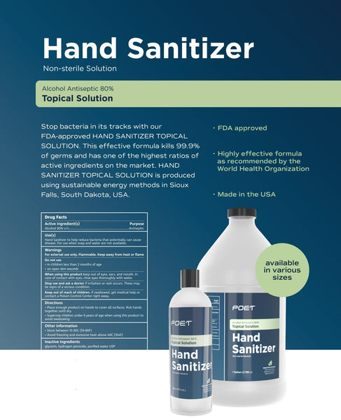 Hand Sanitizer- Topical Solution 18 Ounce Size - Black Tai Salt Co.